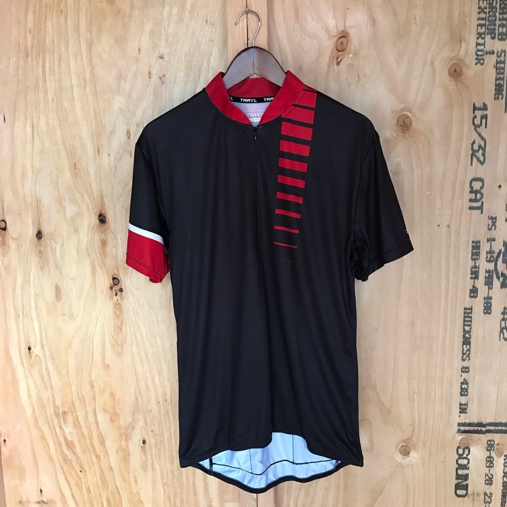 Trayl Men's Size M Cycling Jersey Black & Red